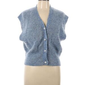 Just Female Heather Blue Cardigan Vest